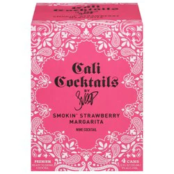 Cali Cocktails Smokin' Strawberry Margarita Wine Cocktail 4 - 12 fl oz Cans