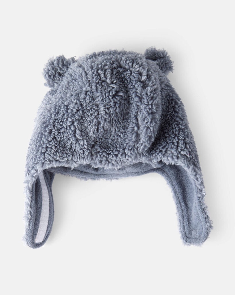 slide 2 of 2, Carter's Carters Baby Boy Sherpa Winter Hat & Mittens Set - Blue Blue 1224, 1 ct