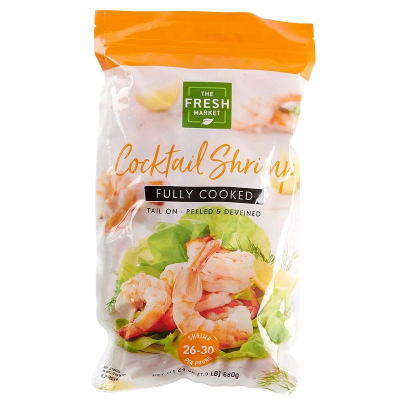 slide 1 of 1, The Fresh Market - Jumbo Cocktail Shrimp (26/30 Count), 24 oz