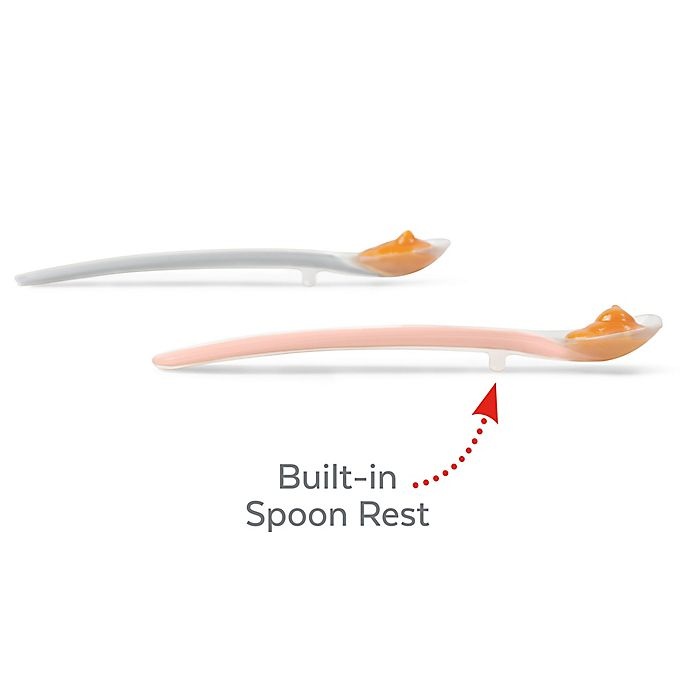 slide 7 of 9, Skip Hop SKIP*HOP Easy-Feed Spoons - Grey/Coral, 2 ct