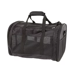 Whisker City Black Mesh Soft Sided Cat & Dog Carrier, 19-in