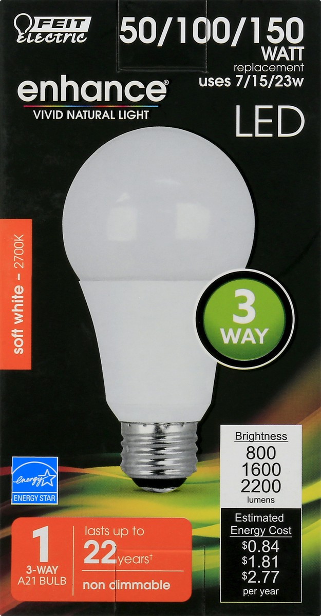 slide 8 of 11, Feit Electric Enhance LED Soft White 3 Way Bulb 1 ea, 1 ea