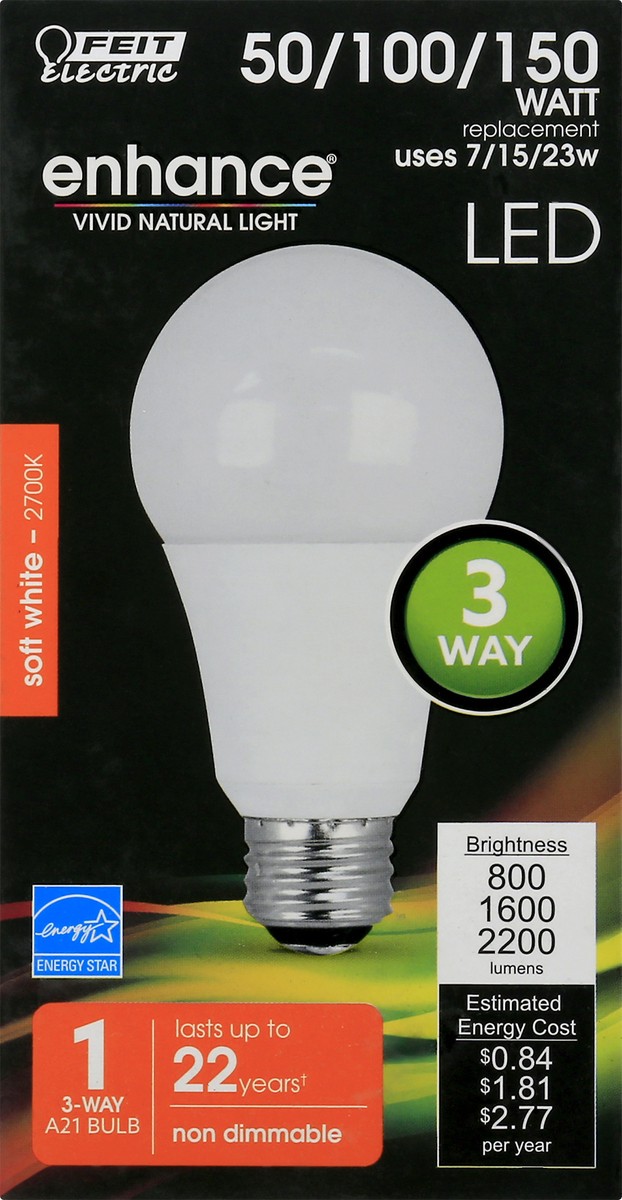 slide 6 of 11, Feit Electric Enhance LED Soft White 3 Way Bulb 1 ea, 1 ea