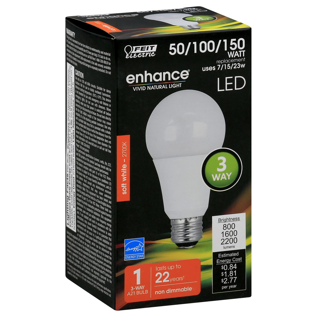 slide 7 of 11, Feit Electric Enhance LED Soft White 3 Way Bulb 1 ea, 1 ea