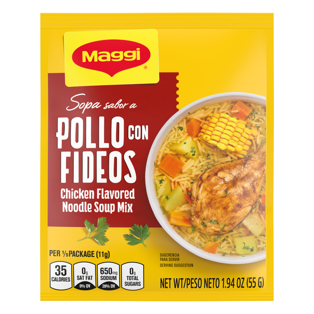 slide 1 of 2, Maggi Sopa Sabor A Pollo Con Fideos Chicken Flavored Noodle Soup Mix, Instant Soup Packet- 1.94 oz, 1.94 oz