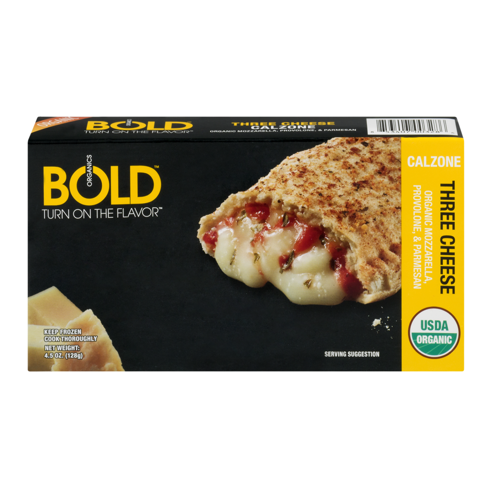 slide 1 of 1, Bold Organics Pizza Pocket Three Cheese, 4.5 oz