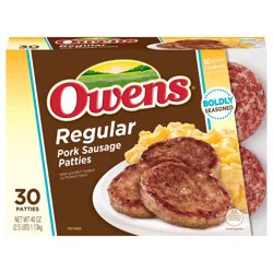 Owens Regular Pork Sausage Patties 40 oz. Box