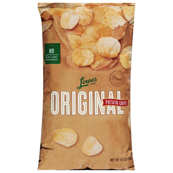 slide 1 of 1, Lowes Foods Original Potato Chips, 8.5 oz