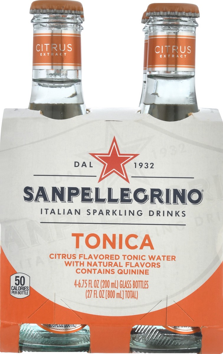 slide 7 of 9, SANPELLEGRINO Italian Sparkling Drinks Tonica with Citrus 6.76 oz. glass 4-pack - 27 oz, 27 oz