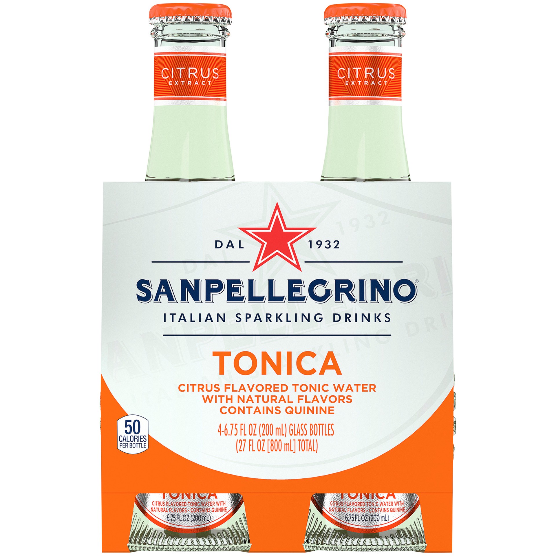 slide 1 of 9, SANPELLEGRINO Italian Sparkling Drinks Tonica with Citrus 6.76 oz. glass 4-pack - 27 oz, 27 oz