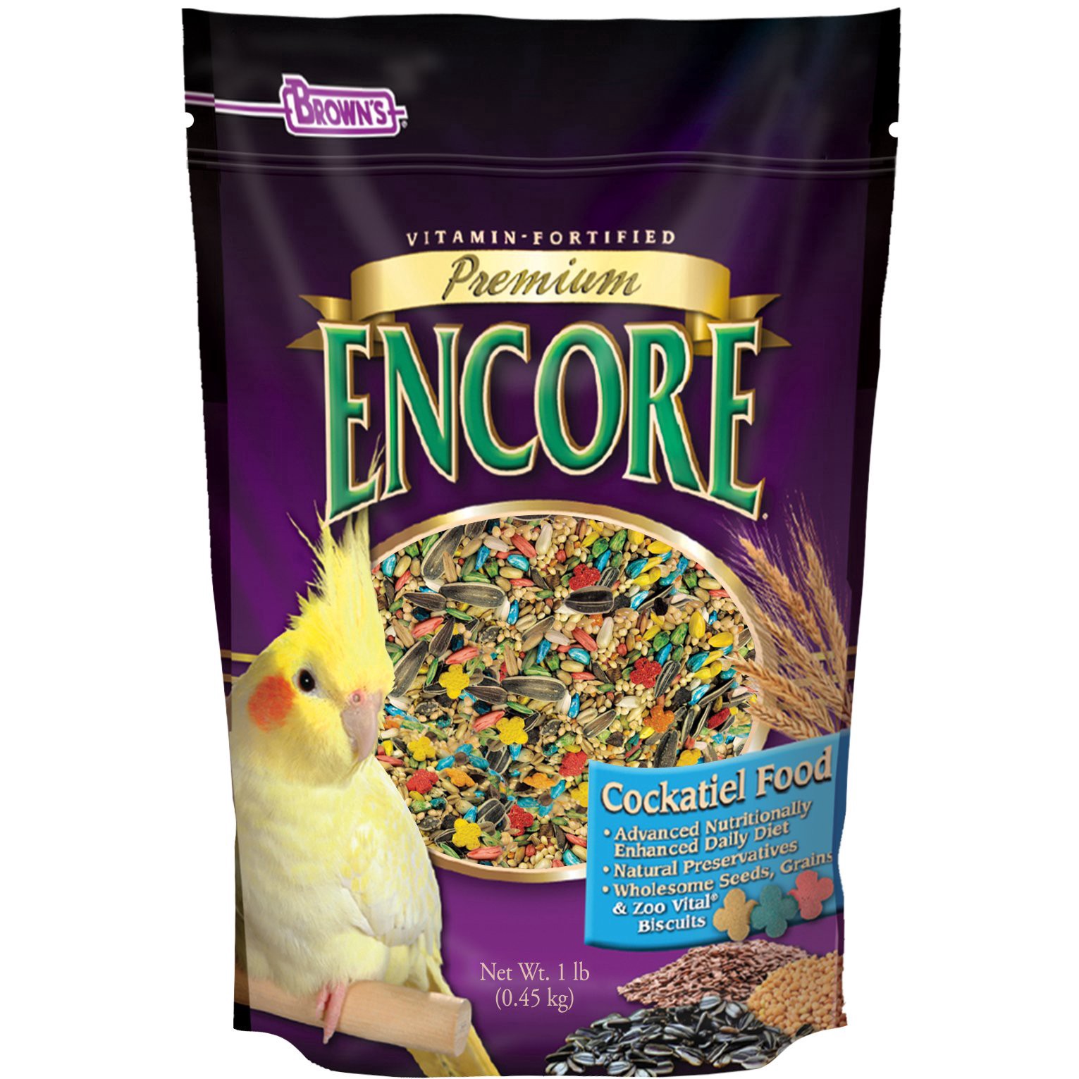 slide 1 of 1, Brown's Premium Cockatiel Food, 1 lb