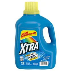 XTRA Plus OxiClean, Crystal Clean, 88 Loads Liquid Laundry Detergent, 136.4 fl oz