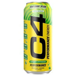 C4 Sport Sport Performance Sour Gummy Splash Energy Drink, 16 fl oz Can