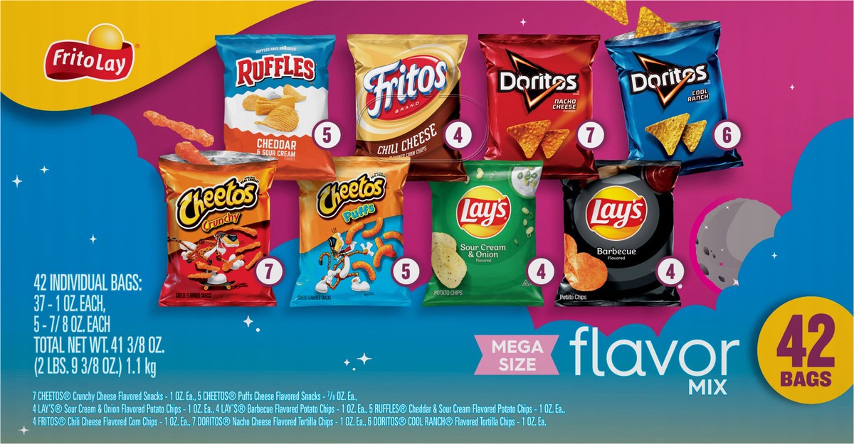 slide 6 of 15, Frito-Lay Snacks Flavor Mix Variety 41 3/8 Oz 42 Count, 42 ct