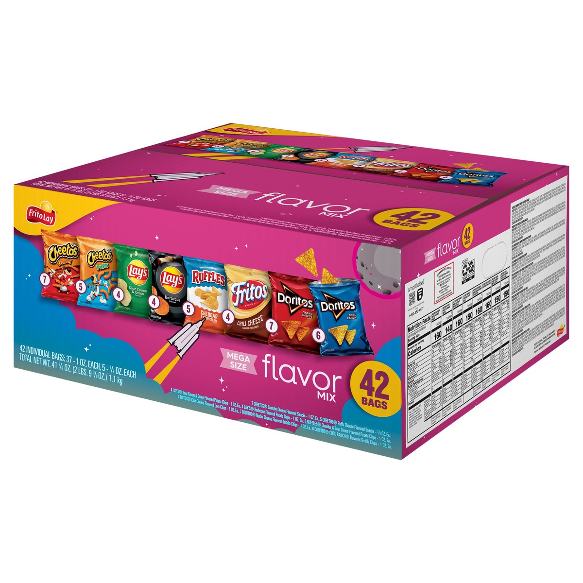 slide 3 of 15, Frito-Lay Snacks Flavor Mix Variety 41 3/8 Oz 42 Count, 42 ct