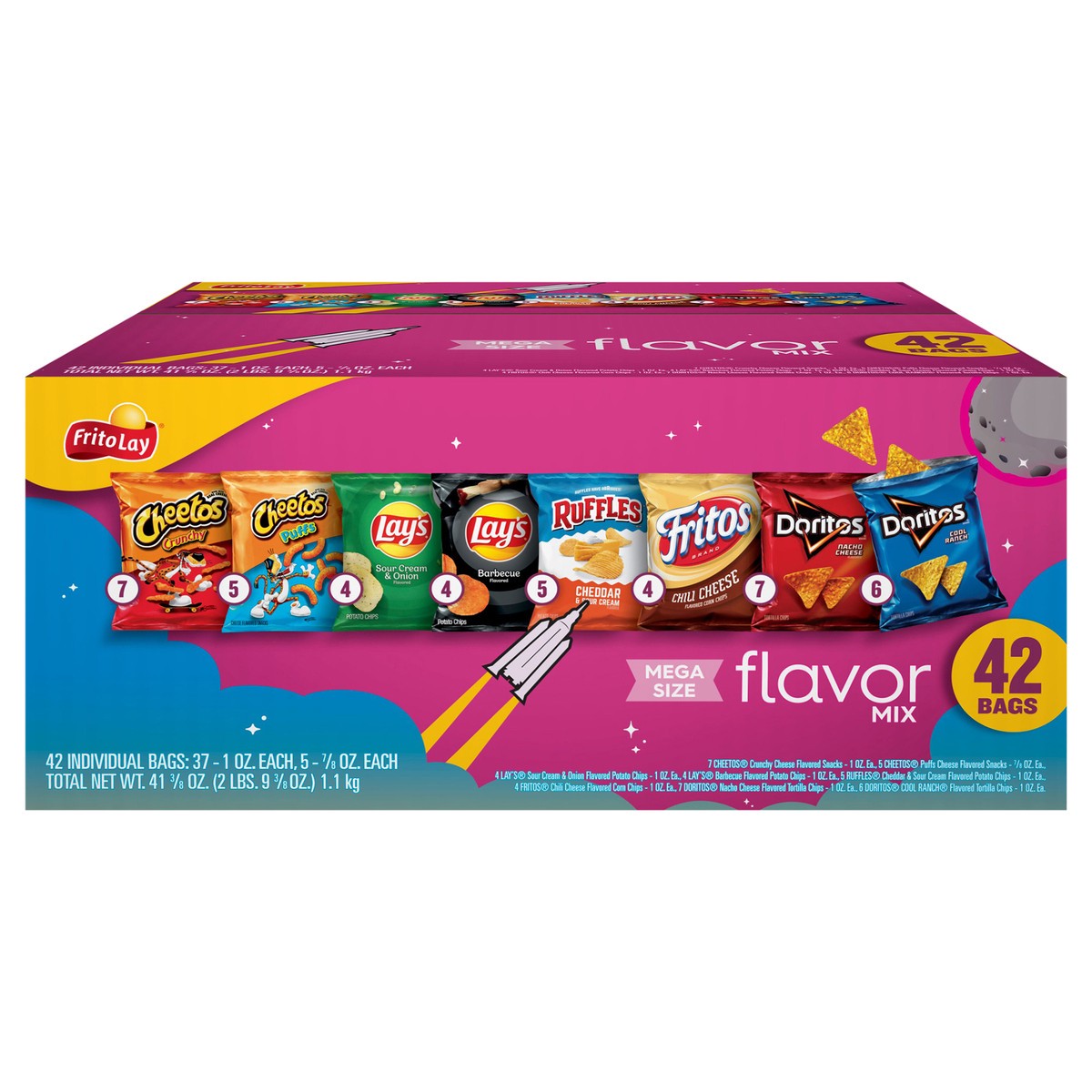slide 1 of 15, Frito-Lay Snacks Flavor Mix Variety 41 3/8 Oz 42 Count, 42 ct