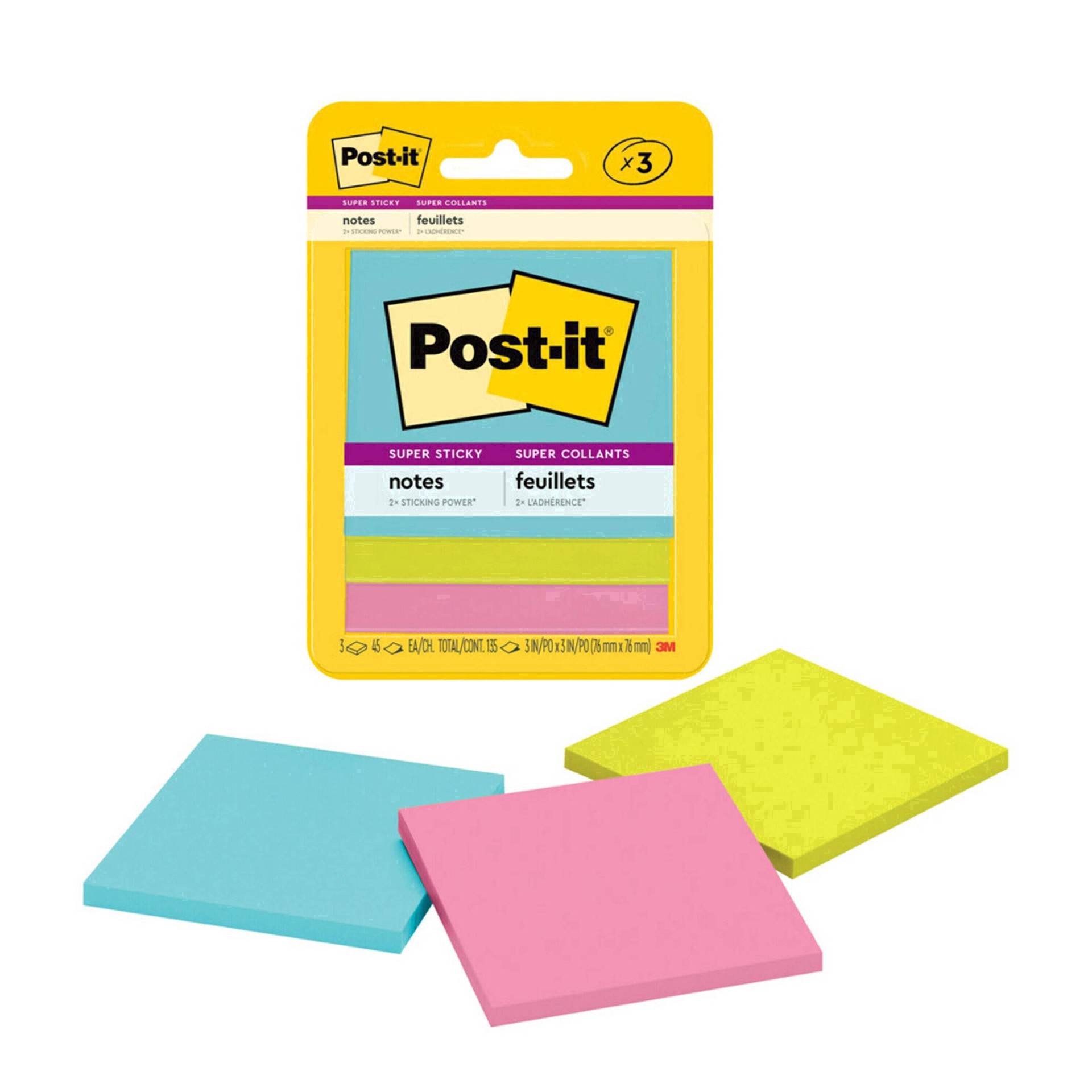 slide 64 of 129, Post-it Super Sticky Note Pads, 3 ct