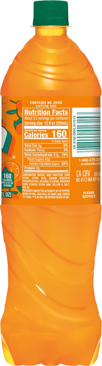 slide 6 of 7, Crush Orange Soda- 42.2 fl oz, 1.25 liter