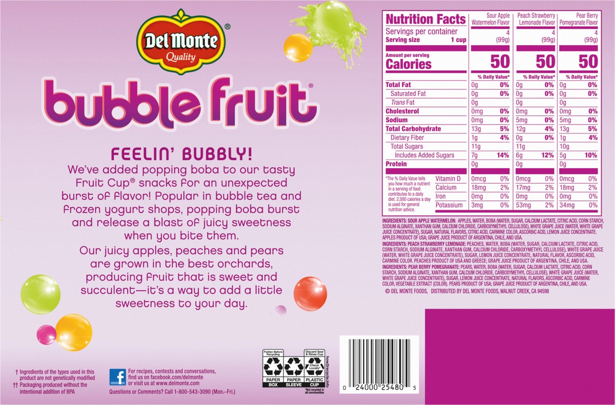 slide 2 of 12, Del Monte Bubble Fruit 12 Cups, 12 ct
