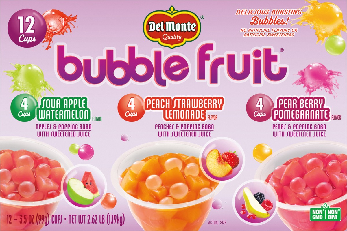 slide 12 of 12, Del Monte Bubble Fruit 12 Cups, 12 ct