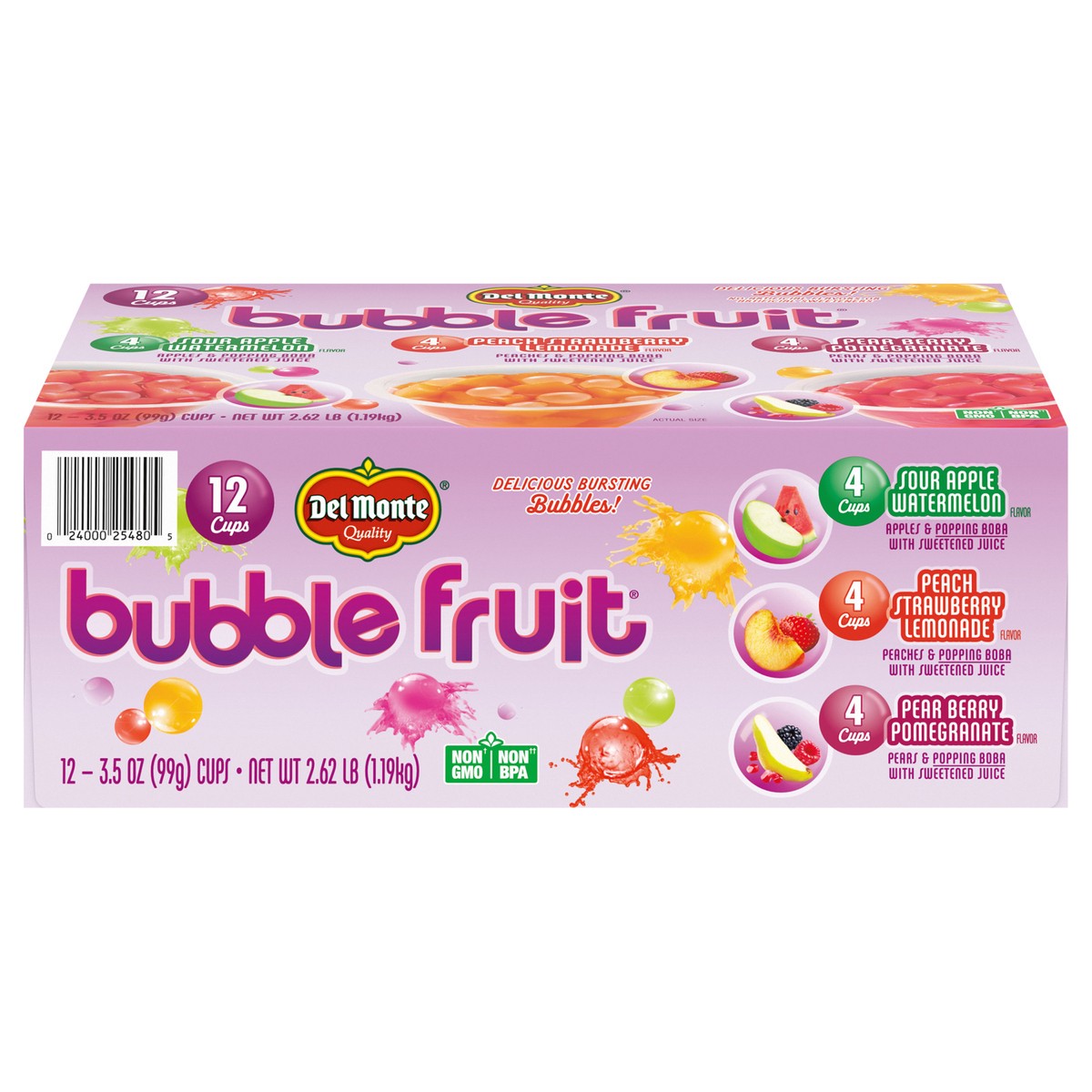 slide 1 of 12, Del Monte Bubble Fruit 12 Cups, 12 ct
