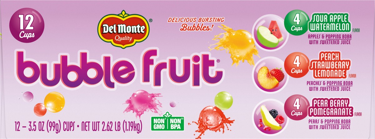 slide 5 of 12, Del Monte Bubble Fruit 12 Cups, 12 ct