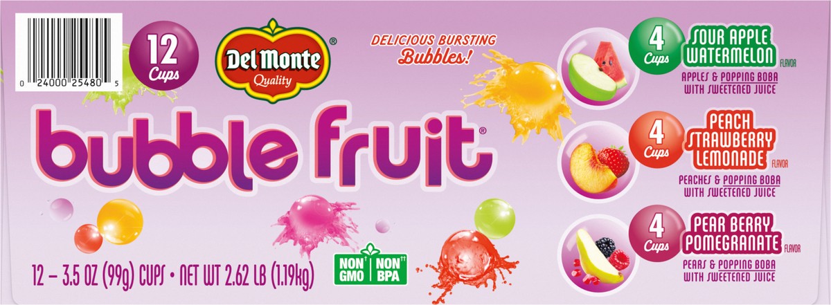 slide 6 of 12, Del Monte Bubble Fruit 12 Cups, 12 ct
