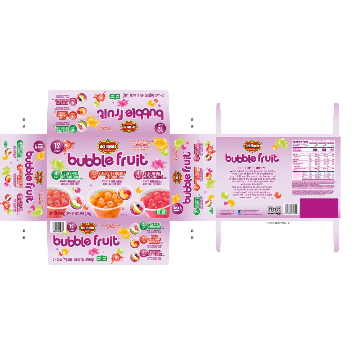 slide 10 of 12, Del Monte Bubble Fruit 12 Cups, 12 ct