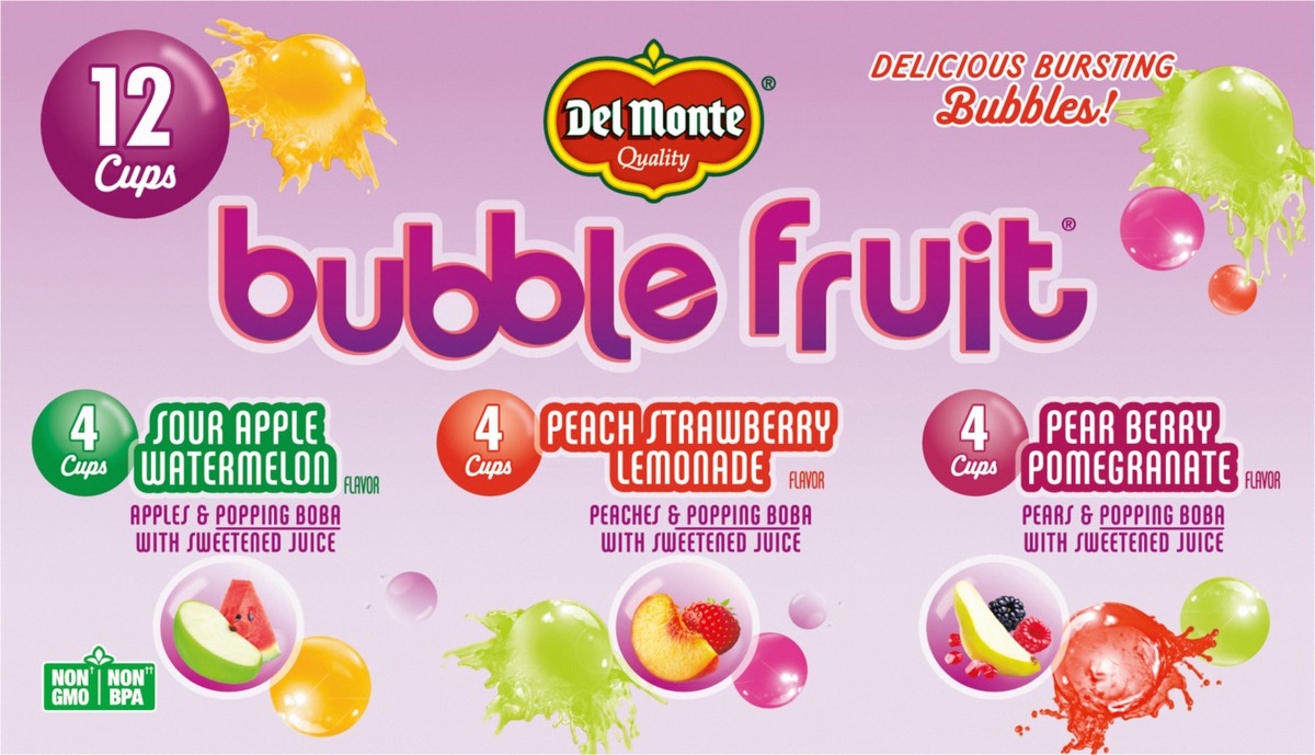 slide 11 of 12, Del Monte Bubble Fruit 12 Cups, 12 ct