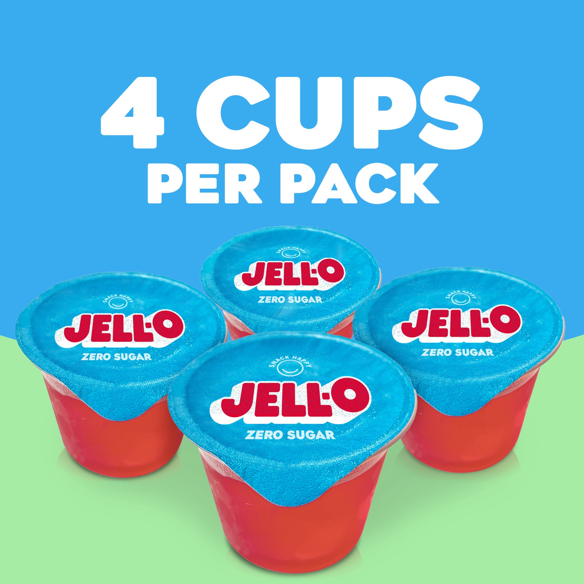 slide 3 of 5, Jell-O Strawberry Kiwi Artificially Flavored Zero Sugar Ready-to-Eat Gelatin Snack Cups, 4 ct Cups, 12.5 oz