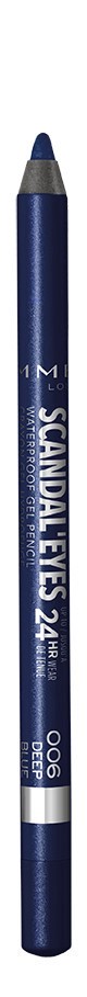 slide 1 of 1, COTY RIMMEL LONDON Rimmel London Scandaleyes Waterproof Kohl Kajal Eyeliner Pencil, Intense Color, Long-Wearing, Smudge-Proof, 006, Deep Blue, 0.04oz, 1 ct