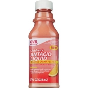 slide 1 of 1, Cvs Health Children's Antacid Liquid Orange Cream Flavor, 8 Oz, 8 oz