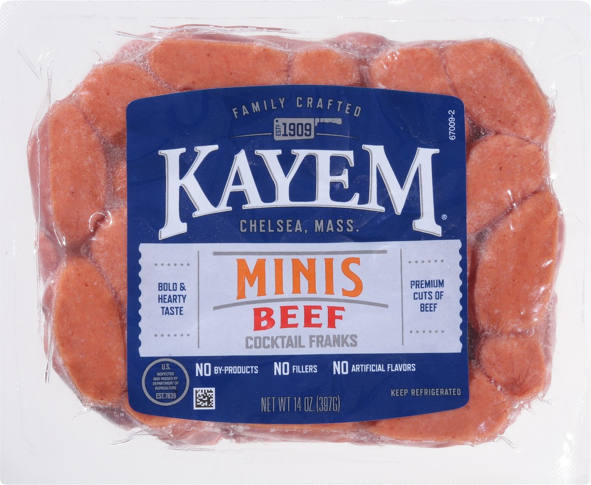 slide 11 of 15, Kayem Beef Cocktail Franks Minis 14 oz, 14 oz