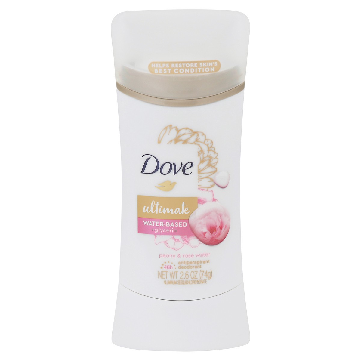 slide 1 of 9, Dove Ultimate Peony & Rose Water Antiperspirant Deodorant 2.6 oz, 2.6 oz