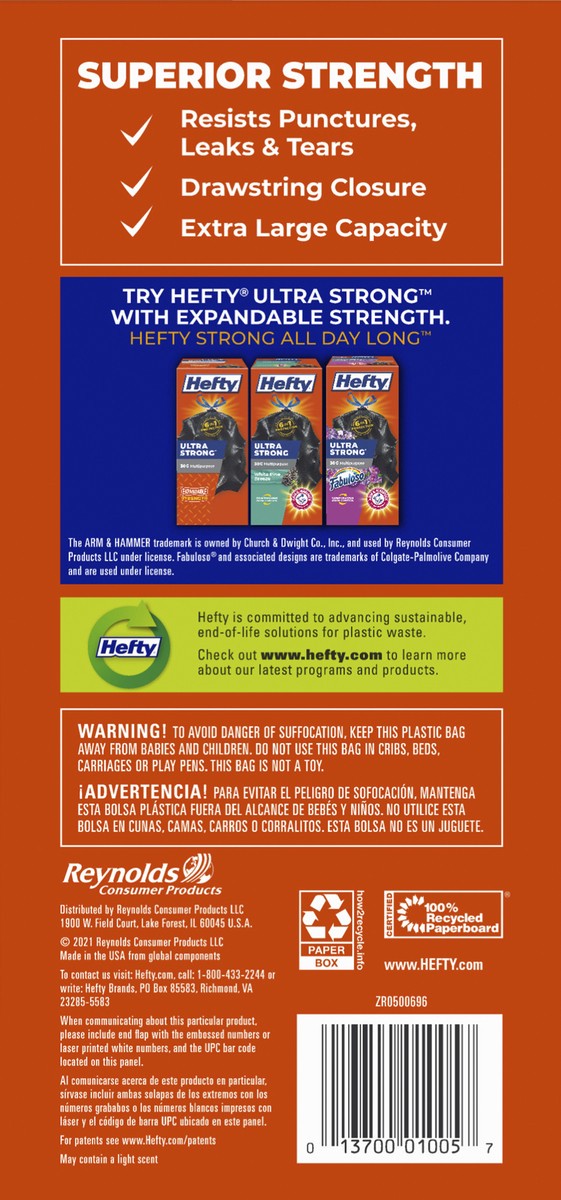 slide 7 of 9, Hefty Large Multipurpose 30G Strong Drawstring Bags Super Mega Pack 74 ea, 74 ct