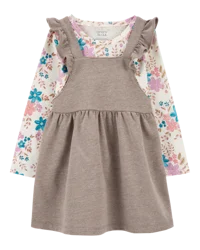 Carter's Baby 2-Piece Floral Tee & Flutter Jumper Set Brown 6M