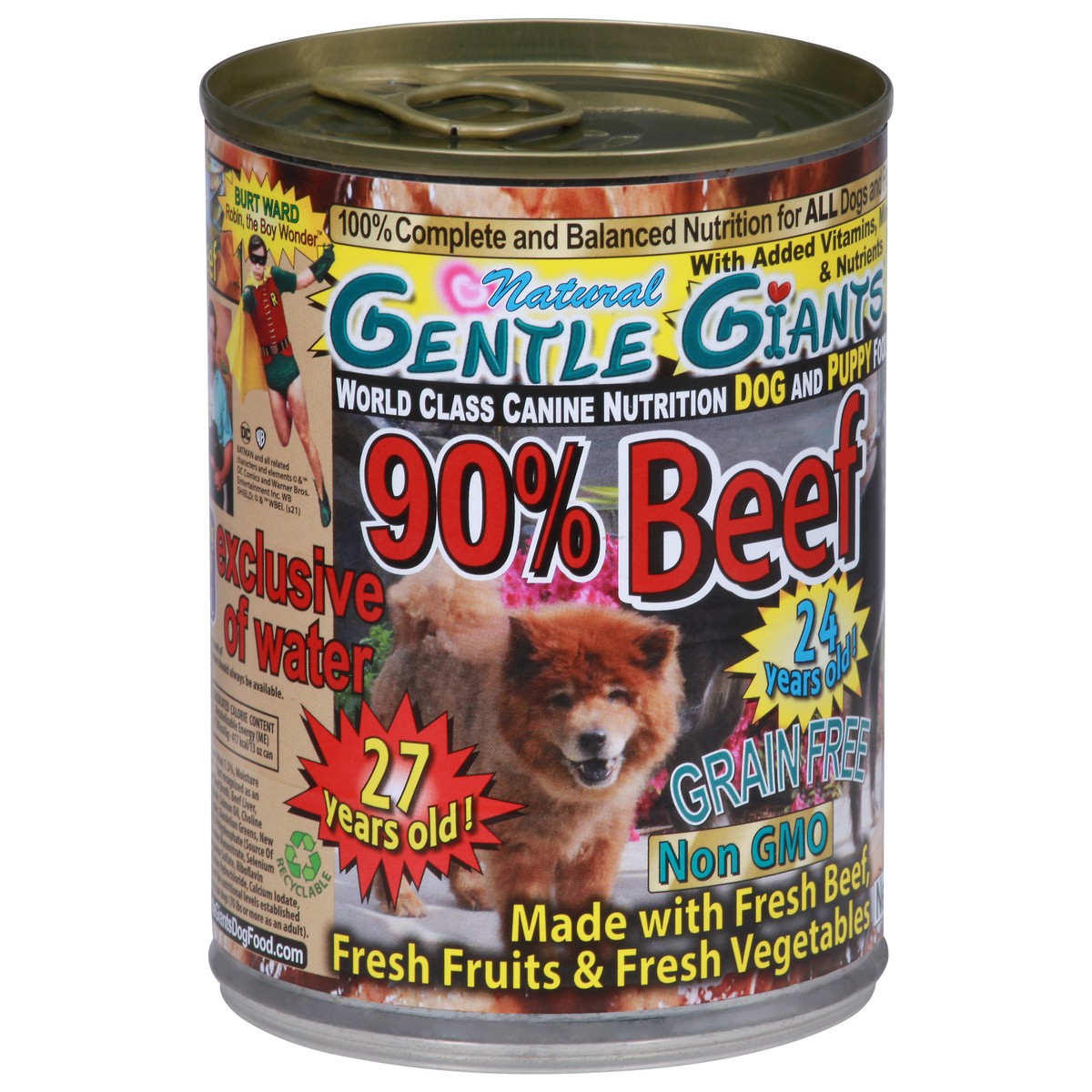 slide 7 of 10, Gentle Giants Grain Free 90% Beef Dog and Puppy Food 13 oz, 13 oz