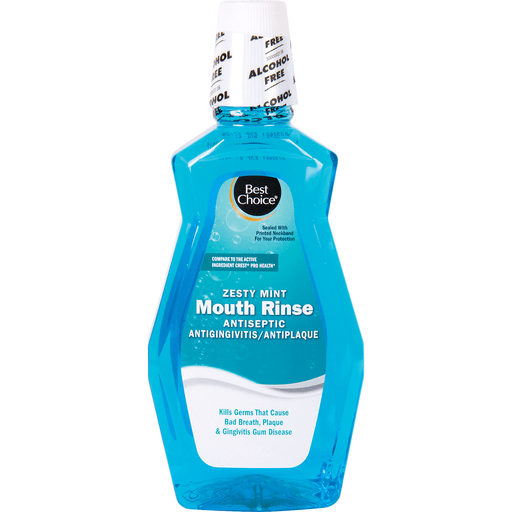 slide 1 of 1, Best Choice Alcohol Free Antiseptic Mint Mouth Rinse, 1 liter