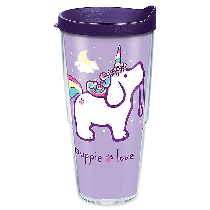 slide 1 of 1, Tervis Puppy Love Unicorn Puppy Wrap Tumbler with Lid, 24 oz