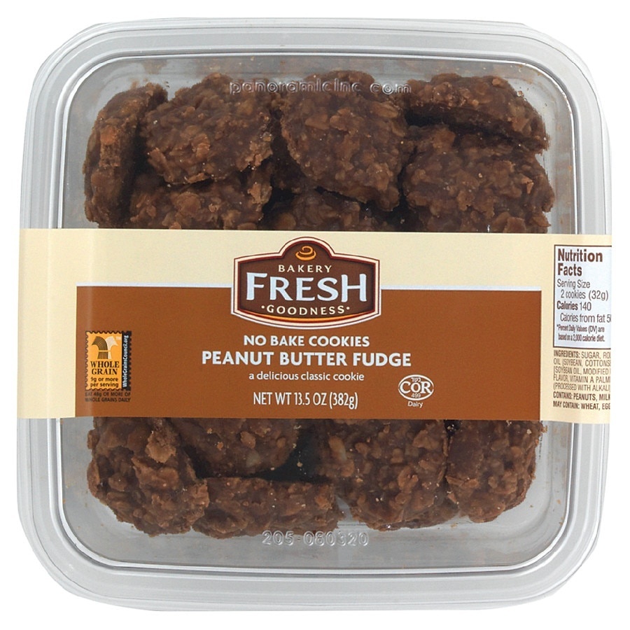 slide 1 of 1, Bakery Fresh Goodness Mini Peanut Butter Fudge No Bake Cookies, 13.5 oz