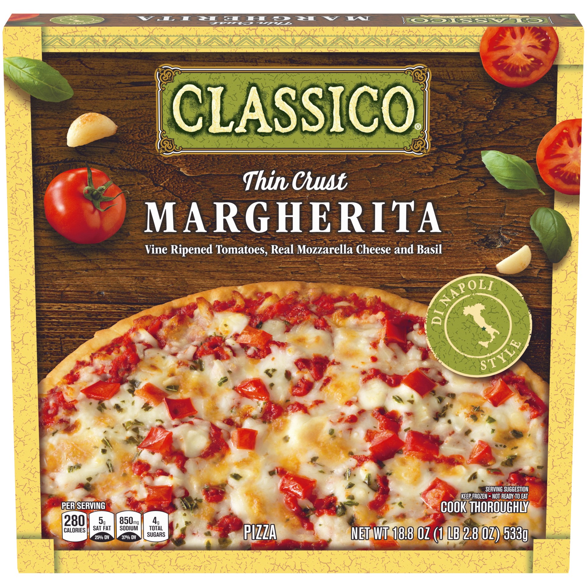 slide 1 of 5, Classico Margherita Thin Crust Frozen Pizza, 18.8 oz Box, 18.8 oz