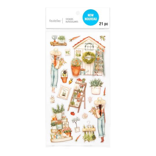 slide 1 of 7, Gardening Dimensional Stickers By Recollections, 3.875 in x 7 in