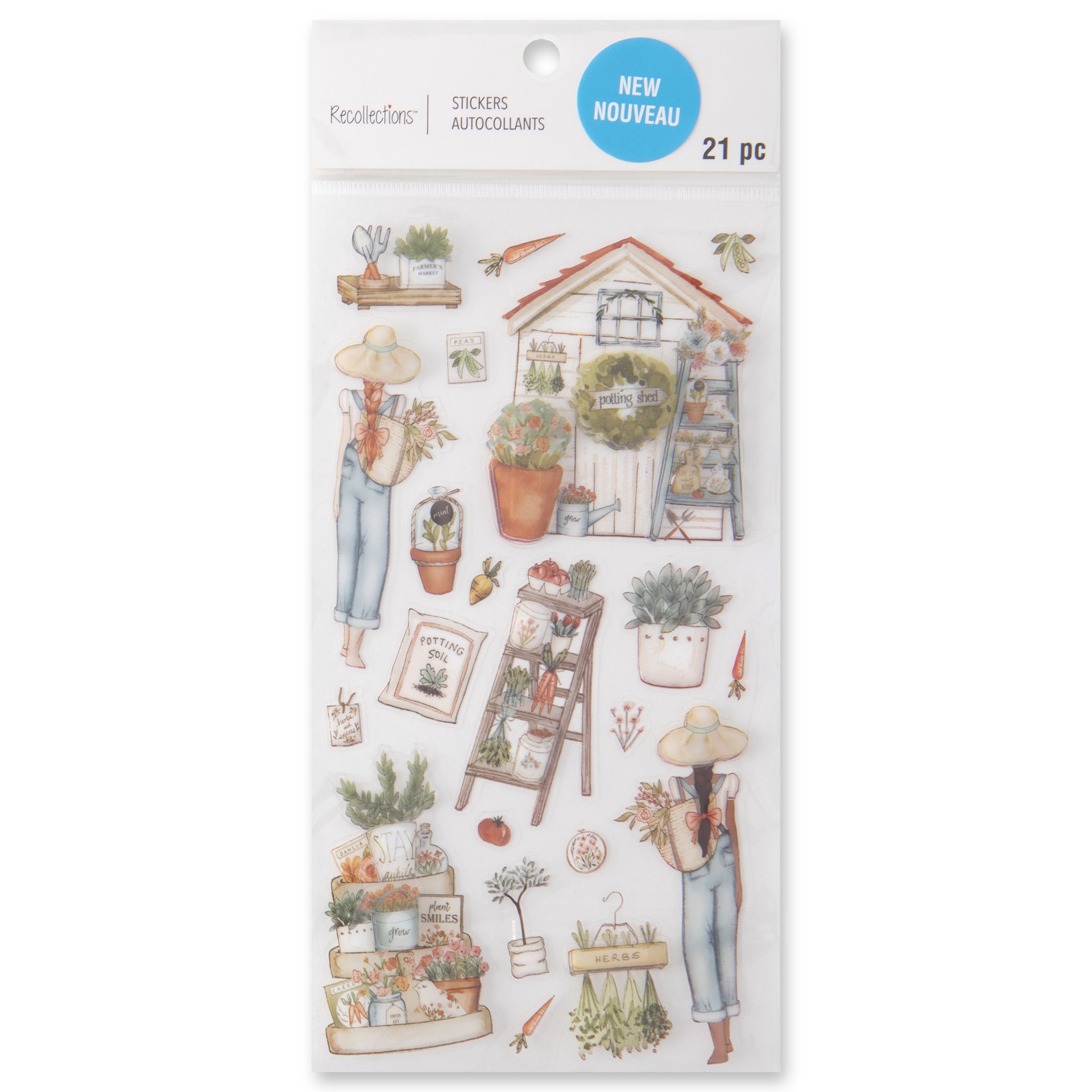 slide 2 of 7, Gardening Dimensional Stickers By Recollections, 3.875 in x 7 in