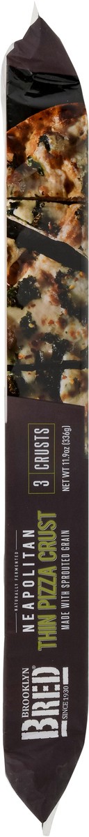 slide 2 of 9, Brooklyn Bread Thin Sprouted Grain Pizza Crust 3 ea, 3 ct