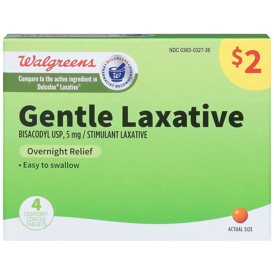 slide 1 of 5, Walgreens Gentle Laxative Comfort-Coated Tablets, 4 ct