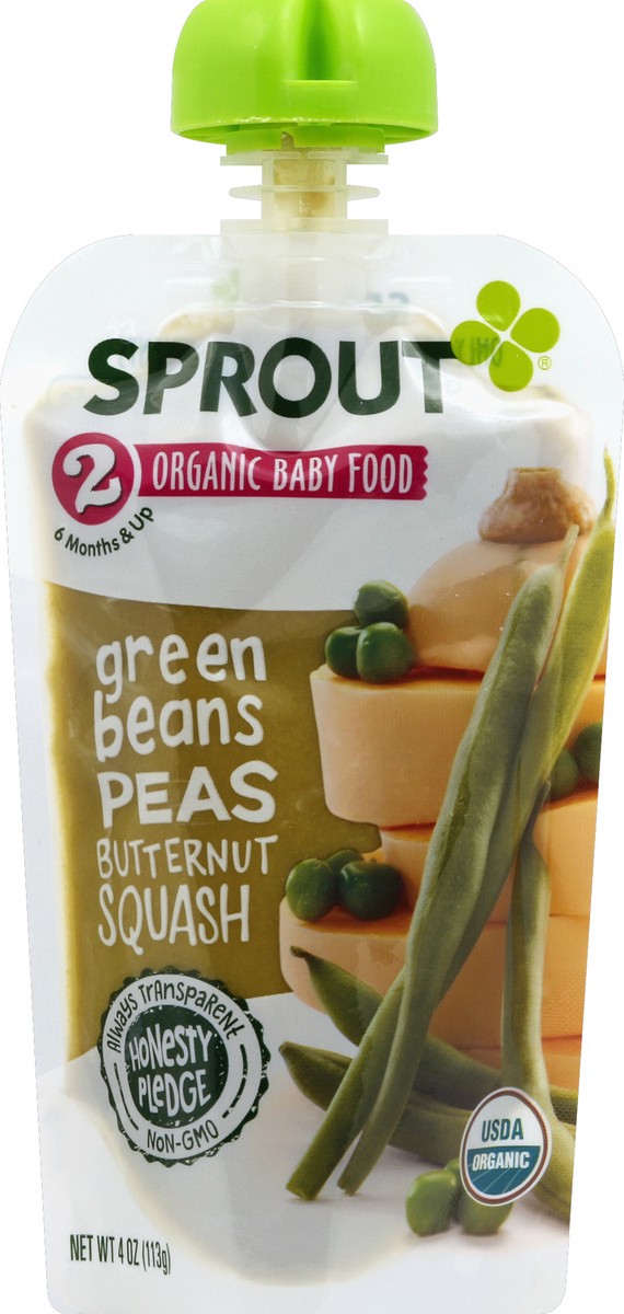 slide 3 of 6, Sprout Green Beans and Sweet Corn Organic Baby Food, 4 oz