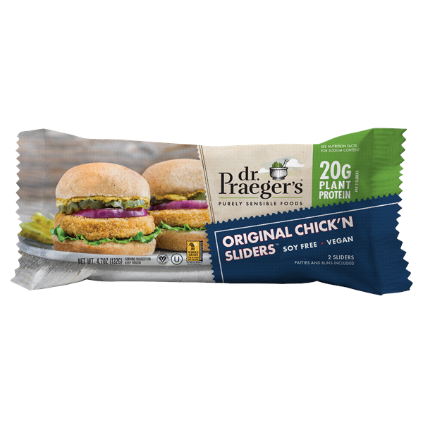 slide 1 of 1, Dr. Praeger's Sensible Foods Chick'N Sliders, Original, 4.7 oz