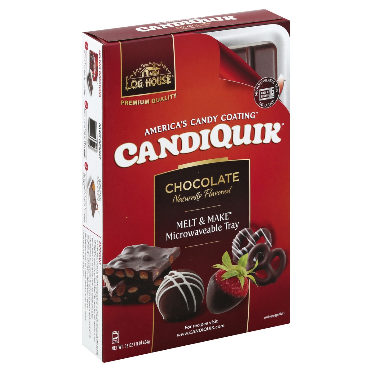 slide 6 of 6, Log House CandiQuik Candy Coating, Chocolate, 16 Ounce, 16 oz