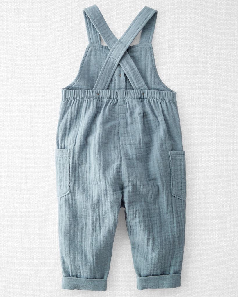 slide 3 of 6, Littleplanet Baby Organic Cotton Gauze Overall Blue Creek 9M, 1 ct