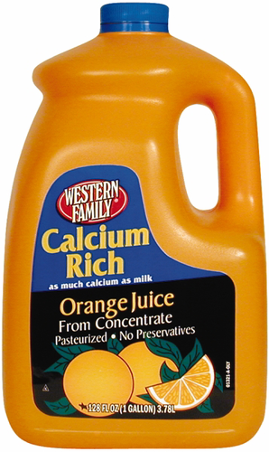 slide 1 of 1, Western Family Calcium Rich Orange Juice - 1 gal, 1 gal